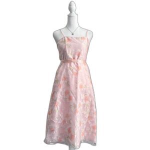 Alfred Angelo pink floral dress spring wedding guest